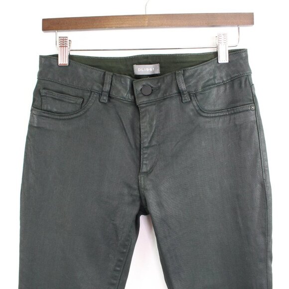 DL1961 Emma Low Rise Skinny Coated Jean in Ivy‎ 29 - Picture 3 of 7